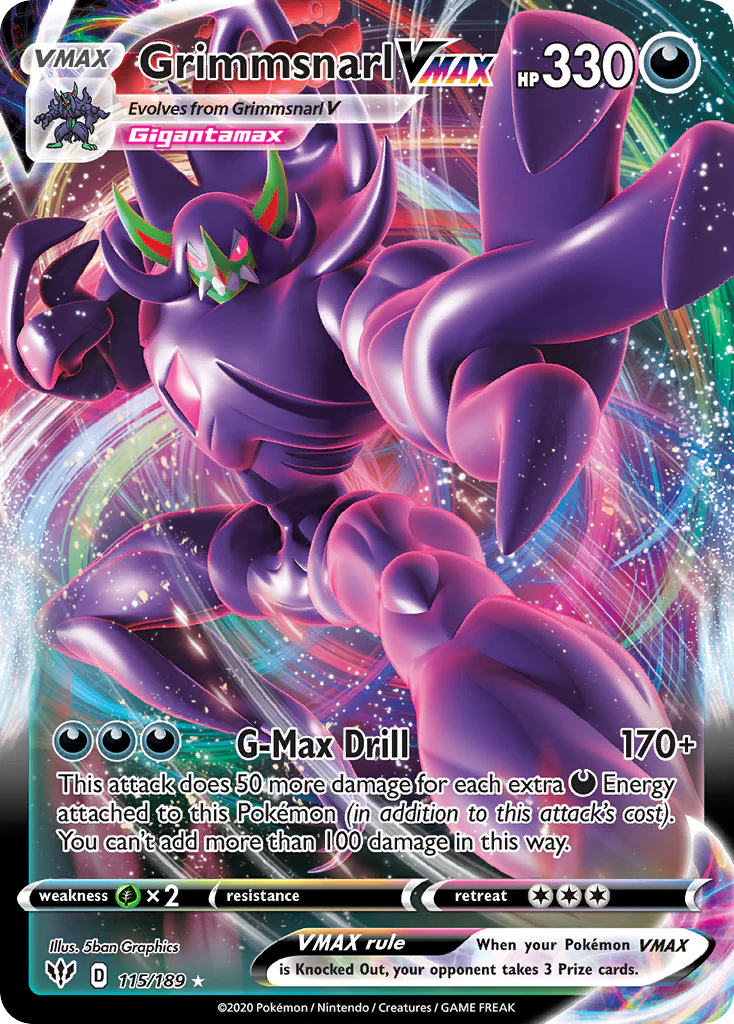 Grimmsnarl VMAX (115/189) - [Holo Foil] Darkness Ablaze (DAA)
