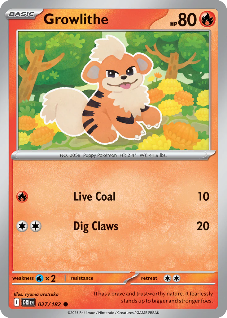 Growlithe (27/182) - [Reverse Holo] Destined Rivals (DRI)