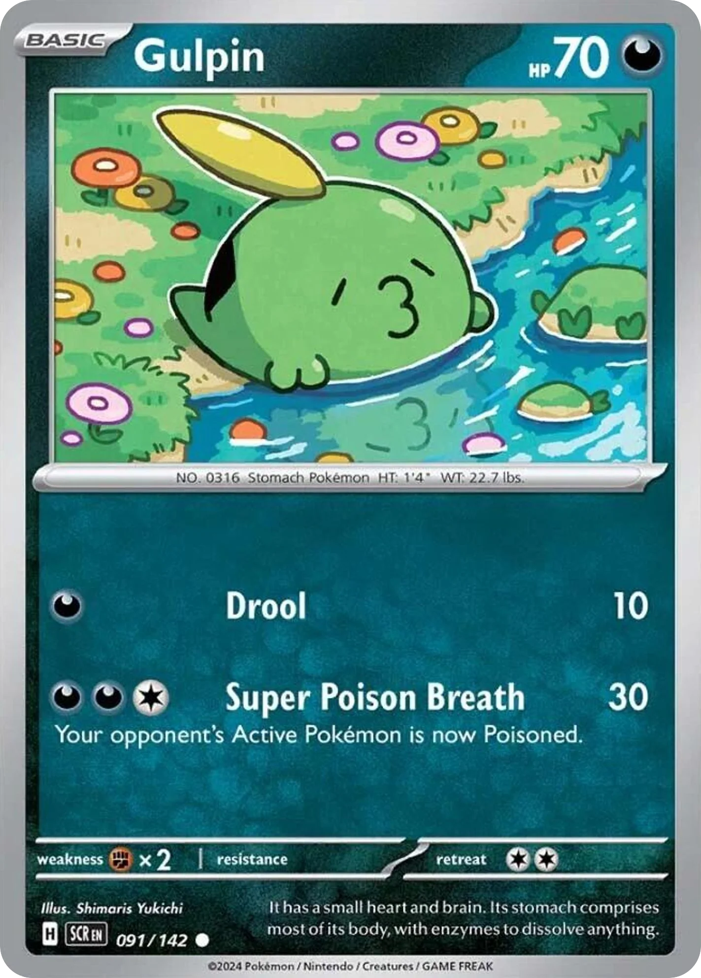 Gulpin (91/142) - [Reverse Holo] Stellar Crown (SCR)