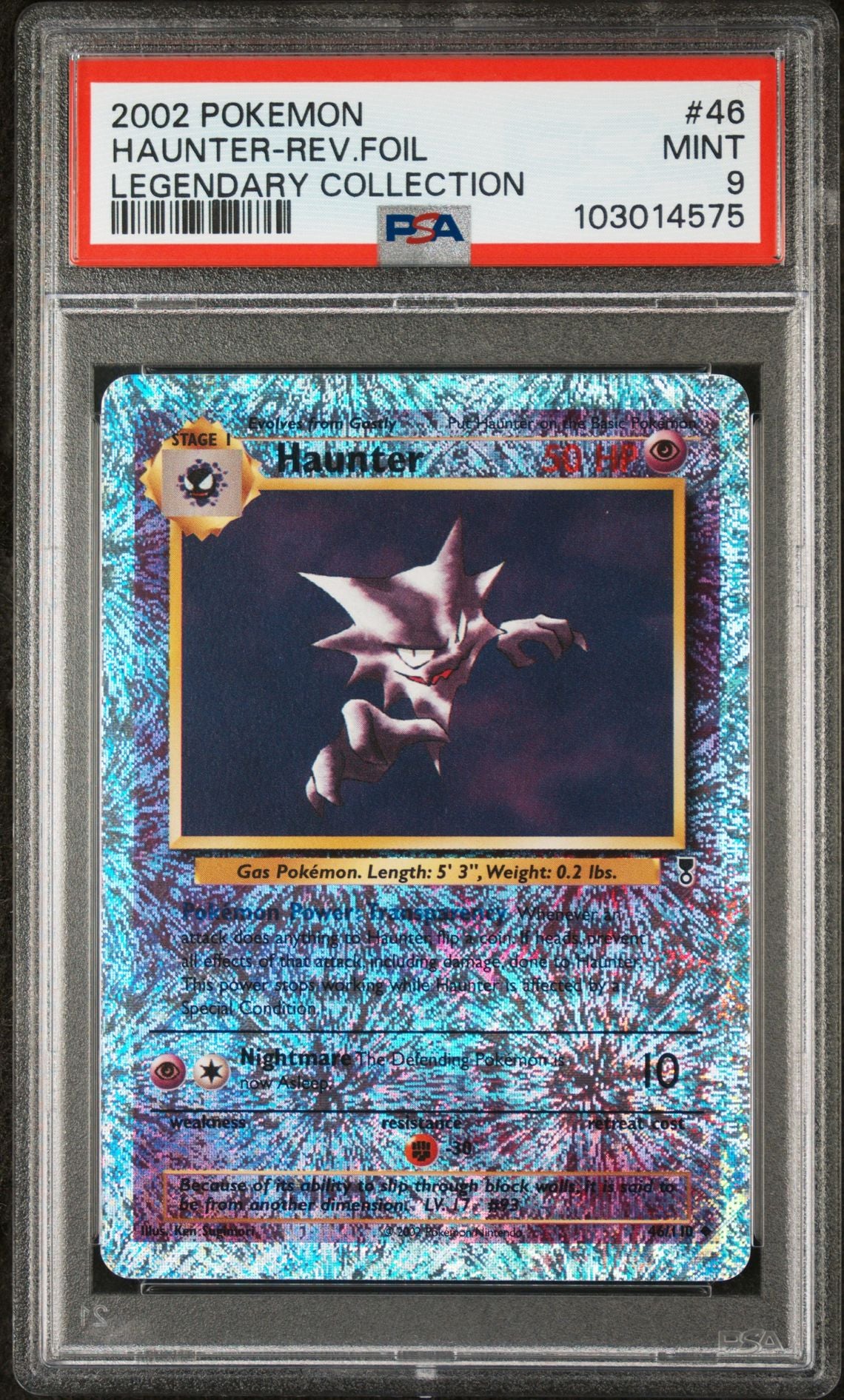 Haunter #46 - [Reverse Holo, Graded PSA 9] Legendary Collection