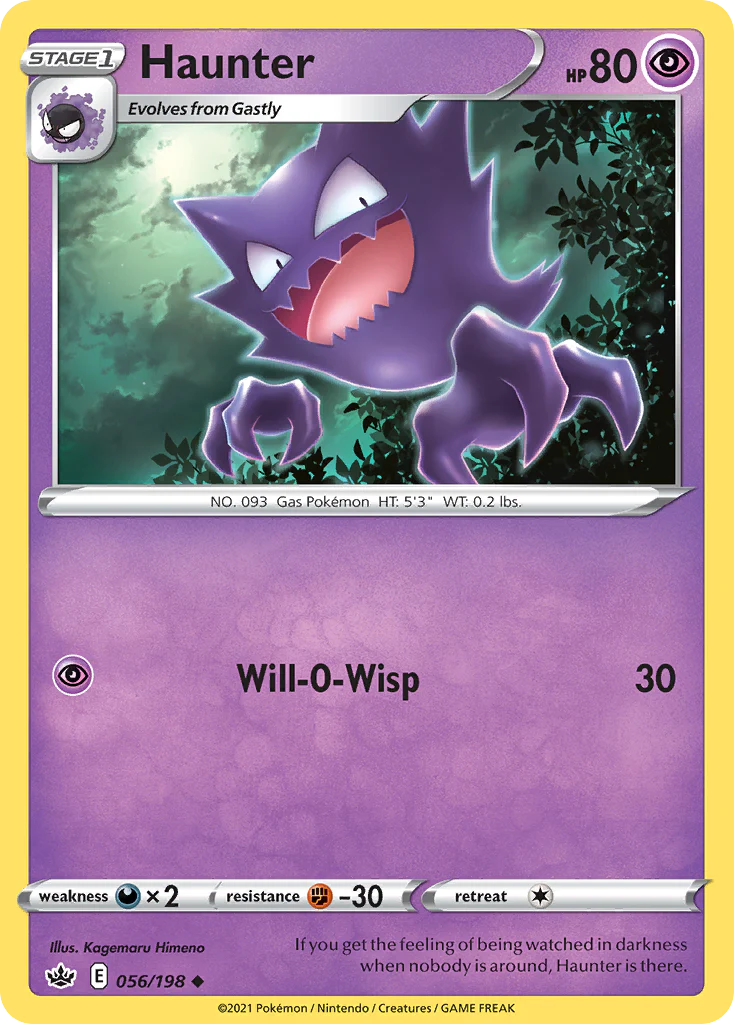 Haunter (56/198) - [Reverse Holo] Chilling Reign (CRE)