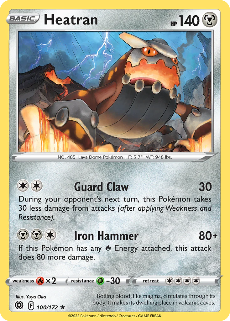 Heatran (100/172) - [Reverse Holo] Brilliant Stars (BRS)