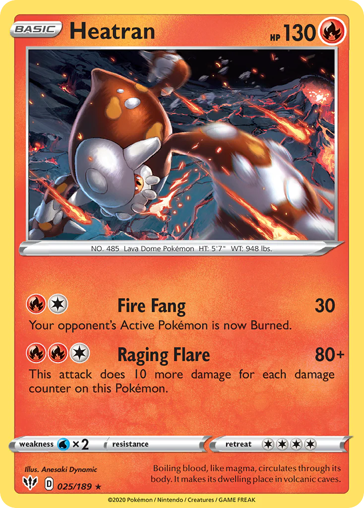 Heatran (25/189) - [Reverse Holo] Darkness Ablaze (DAA)