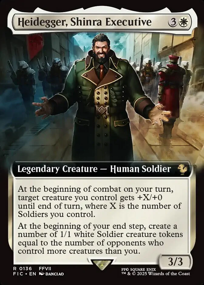Heidegger, Shinra Executive (136) - [Foil, Extended Art] Final Fantasy Commander (FIC)