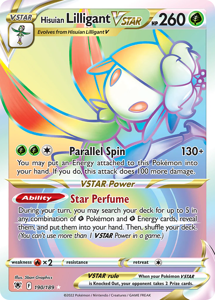Hisuian Lilligant VSTAR (190/189) - [Rainbow Holo] Astral Radiance (ASR)