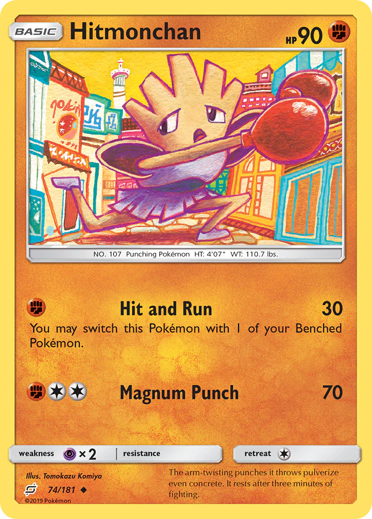 Hitmonchan (74/181) - [Reverse Holo] Team Up (TEU)