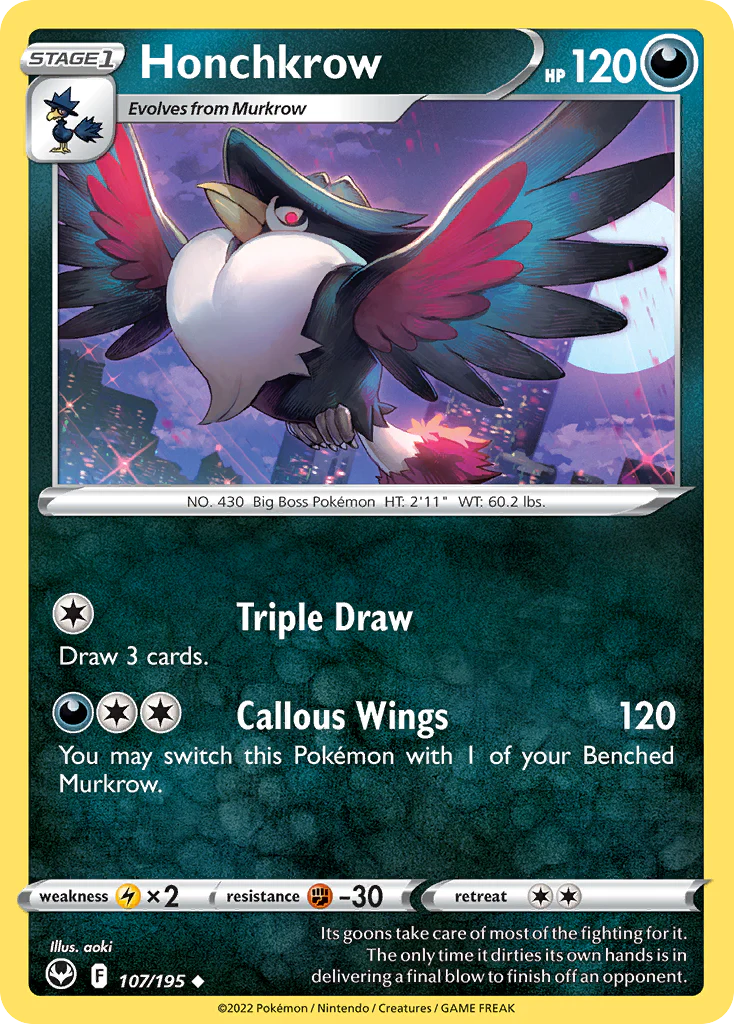 Honchkrow (107/195) - Silver Tempest (SIT)
