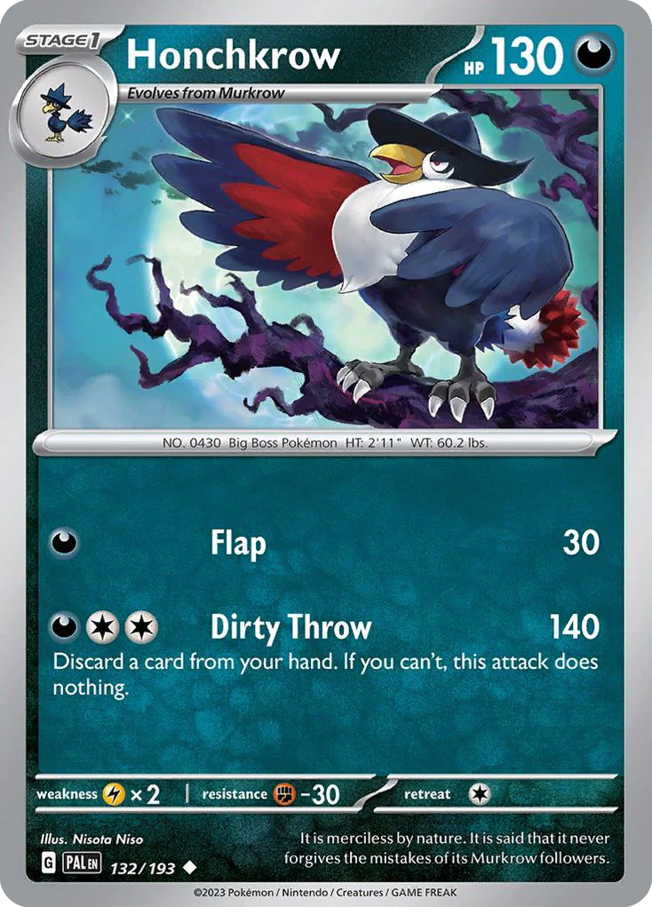 Honchkrow (132/193) - [Reverse Holo] Paldea Evolved (PAL)