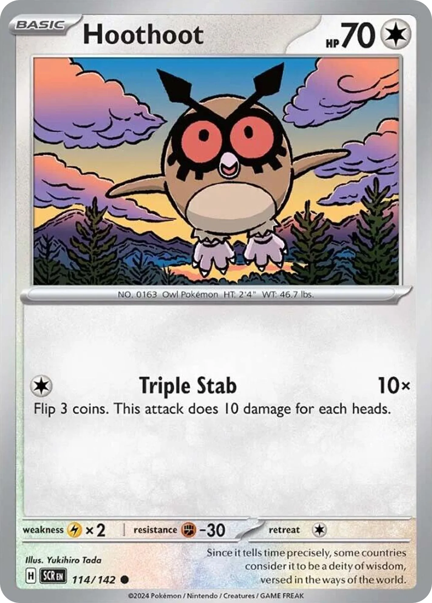 Hoothoot (114/142) - [Reverse Holo] Stellar Crown (SCR)