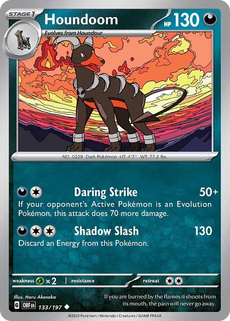 Houndoom (133/197) - [Reverse Holo] Obsidian Flames (OBF)