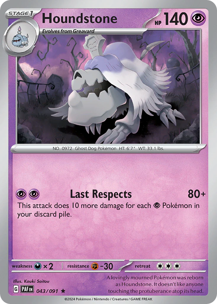 Houndstone (43/91) - [Reverse Holo] Paldean Fates (PAF)