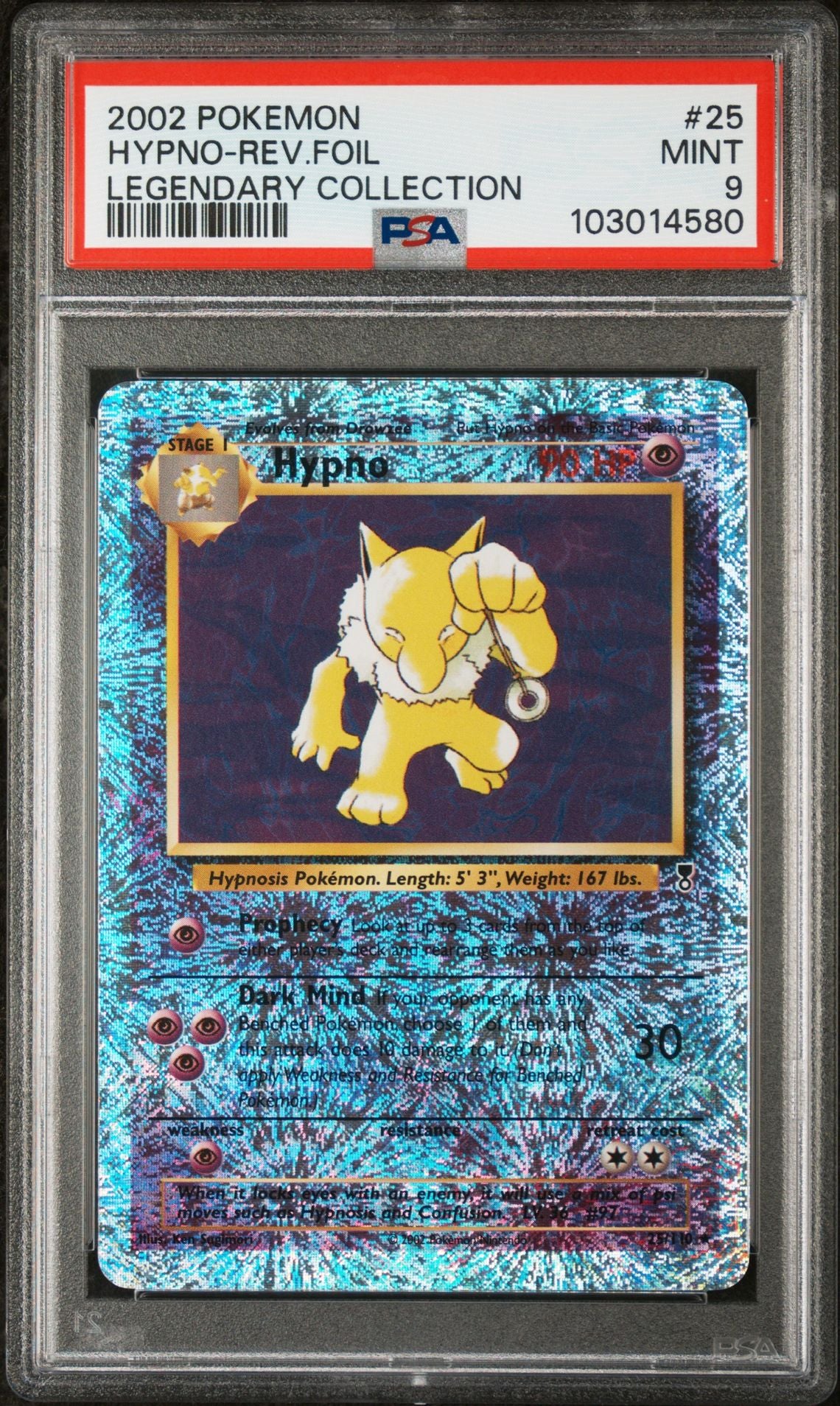 Hypno #25 - [Reverse Holo, Graded PSA 9] Legendary Collection