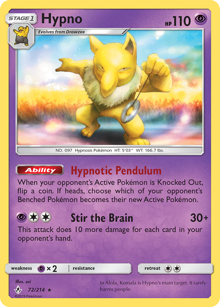Hypno (72/214) - [Reverse Holo] Unbroken Bonds (UNB)