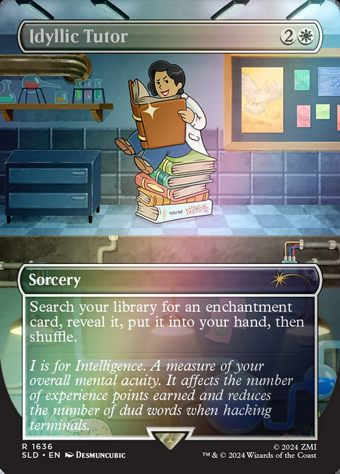 Idyllic Tutor (1636) - [Foil, Borderless] Secret Lair Drop (SLD)