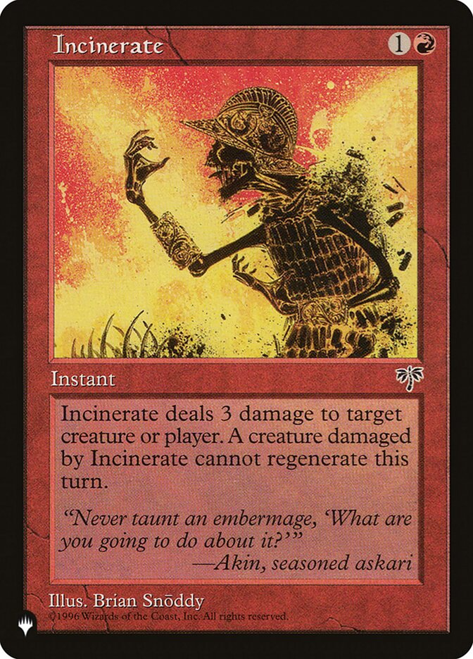 Incinerate - The List (PLST)