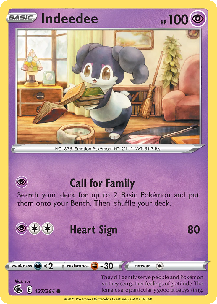 Indeedee (127/264) - [Reverse Holo] Fusion Strike (FST)