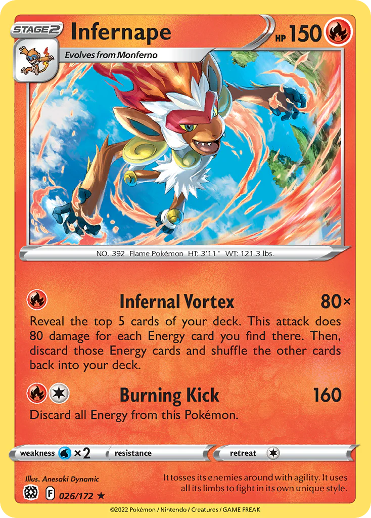 Infernape (26/172) - [Holo Foil] Brilliant Stars (BRS)
