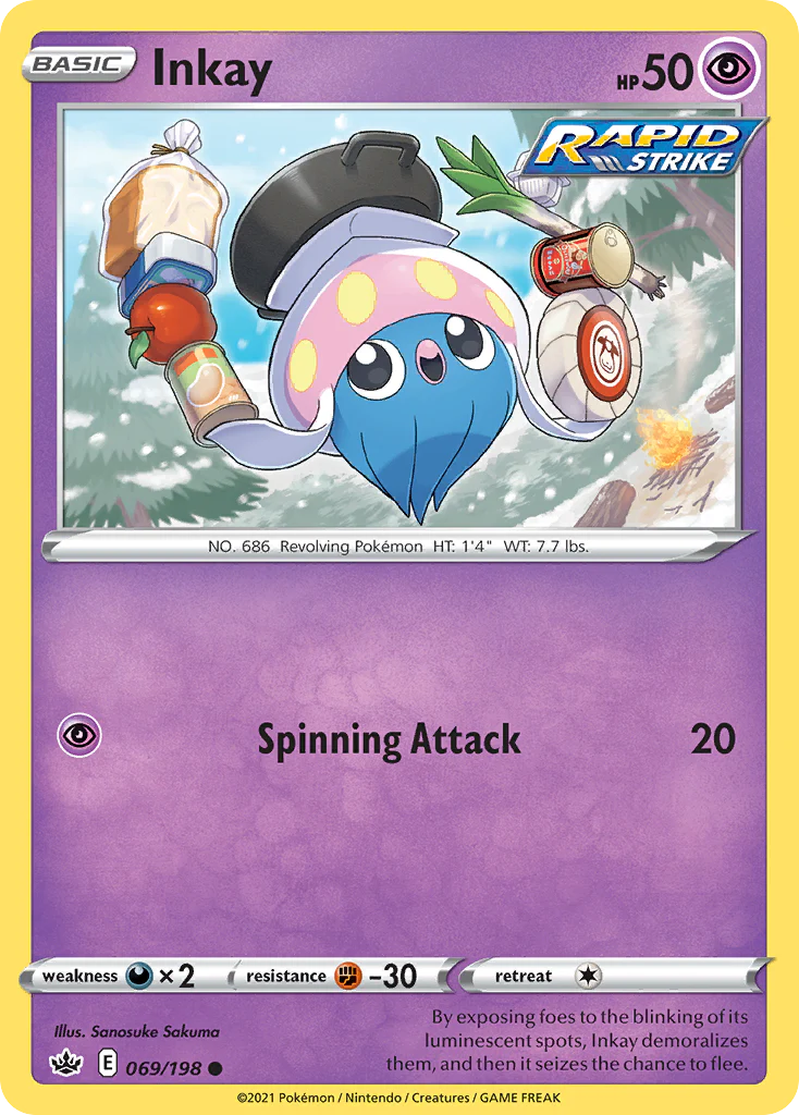 Inkay (69/198) - [Reverse Holo] Chilling Reign (CRE)