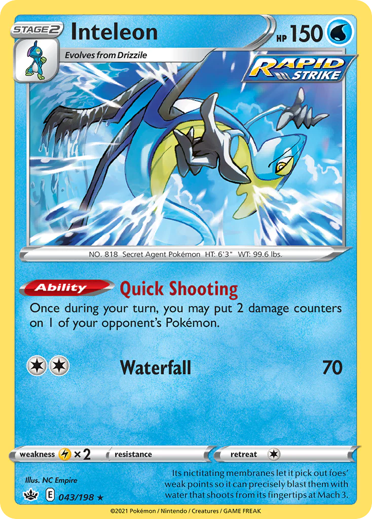 Inteleon (43/198) - [Holo Foil] Chilling Reign (CRE)
