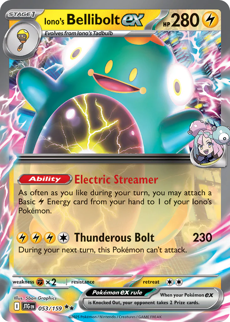 Iono's Bellibolt ex (53/159) - [Holo Foil] Journey Together (JTG)