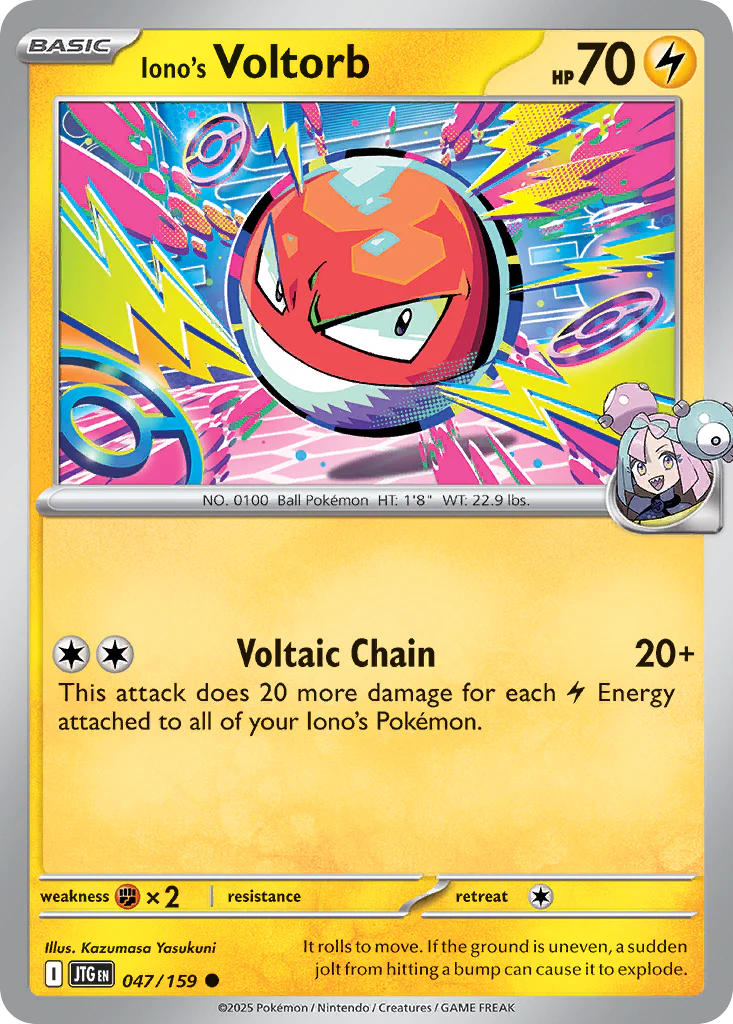 Iono's Voltorb (47/159) - [Reverse Holo] Journey Together (JTG)