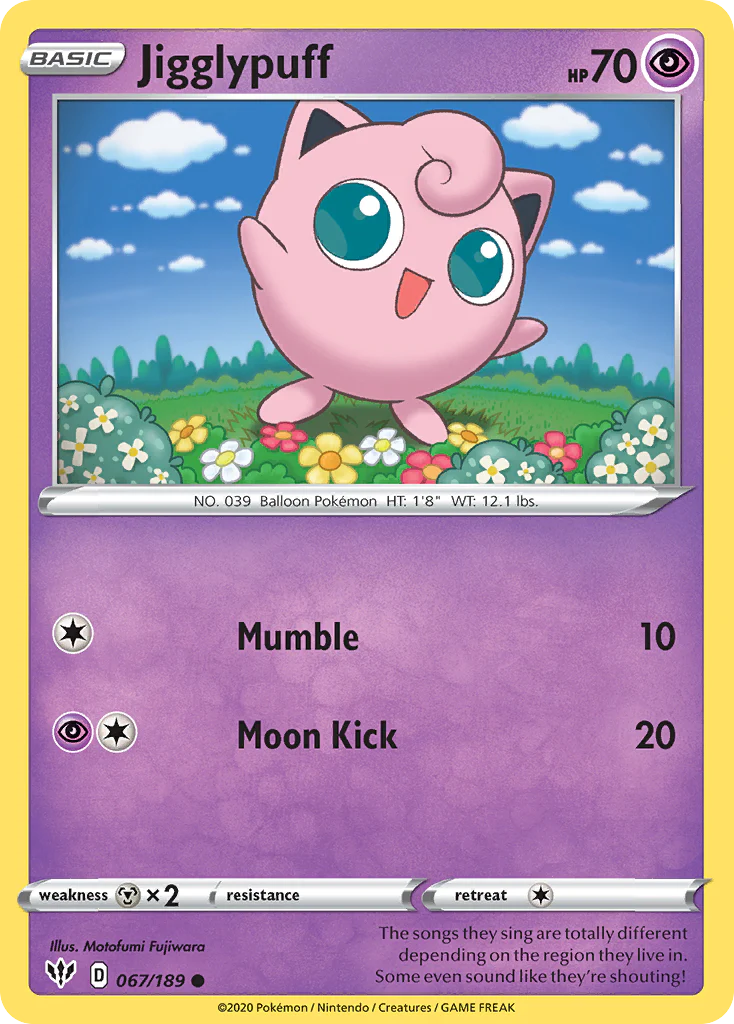 Jigglypuff (67/189) - [Reverse Holo] Darkness Ablaze (DAA)