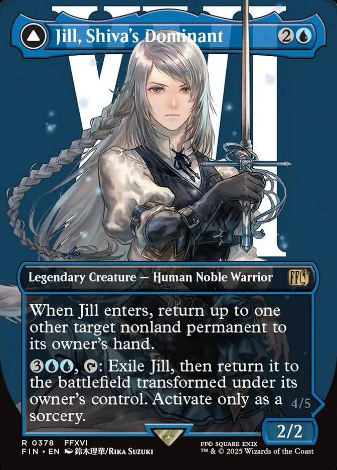 Jill, Shiva's Dominant // Shiva, Warden of Ice (378) - [Borderless] Final Fantasy (FIN)