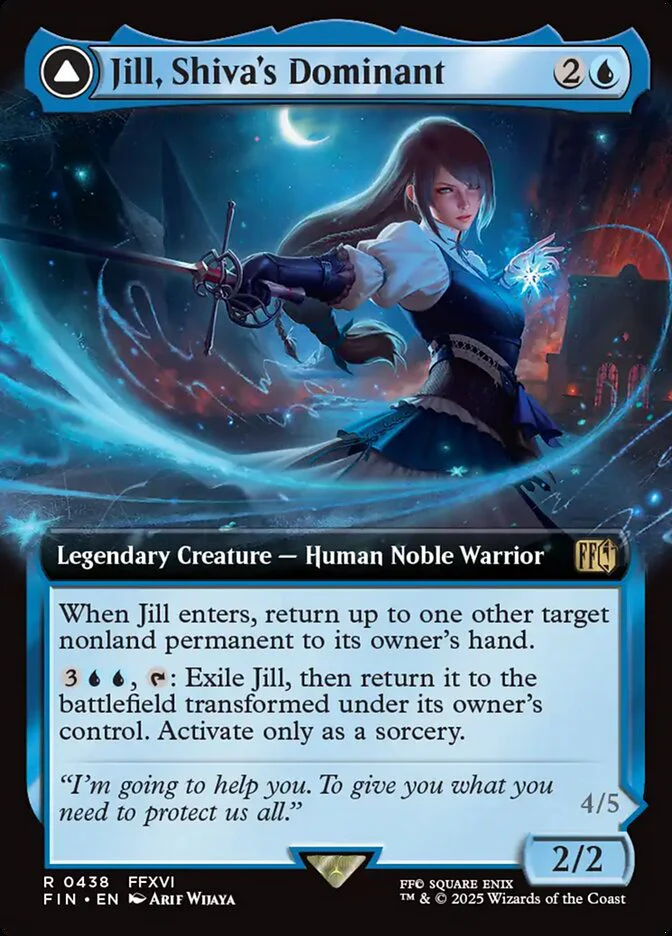 Jill, Shiva's Dominant // Shiva, Warden of Ice (438) - [Foil, Extended Art] Final Fantasy (FIN)
