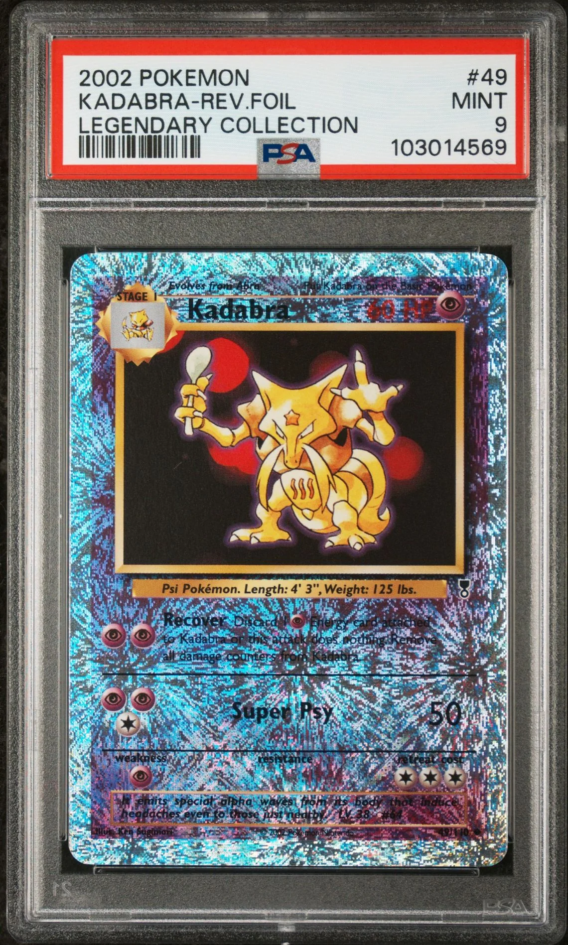 Kadabra #49 - [Reverse Holo, Graded PSA 9] Legendary Collection