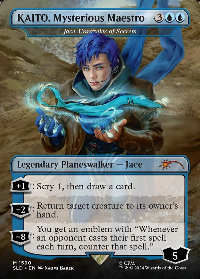 KAITO, Mysterious Maestro - Jace, Unraveler of Secrets - [Borderless] Secret Lair Drop (SLD)