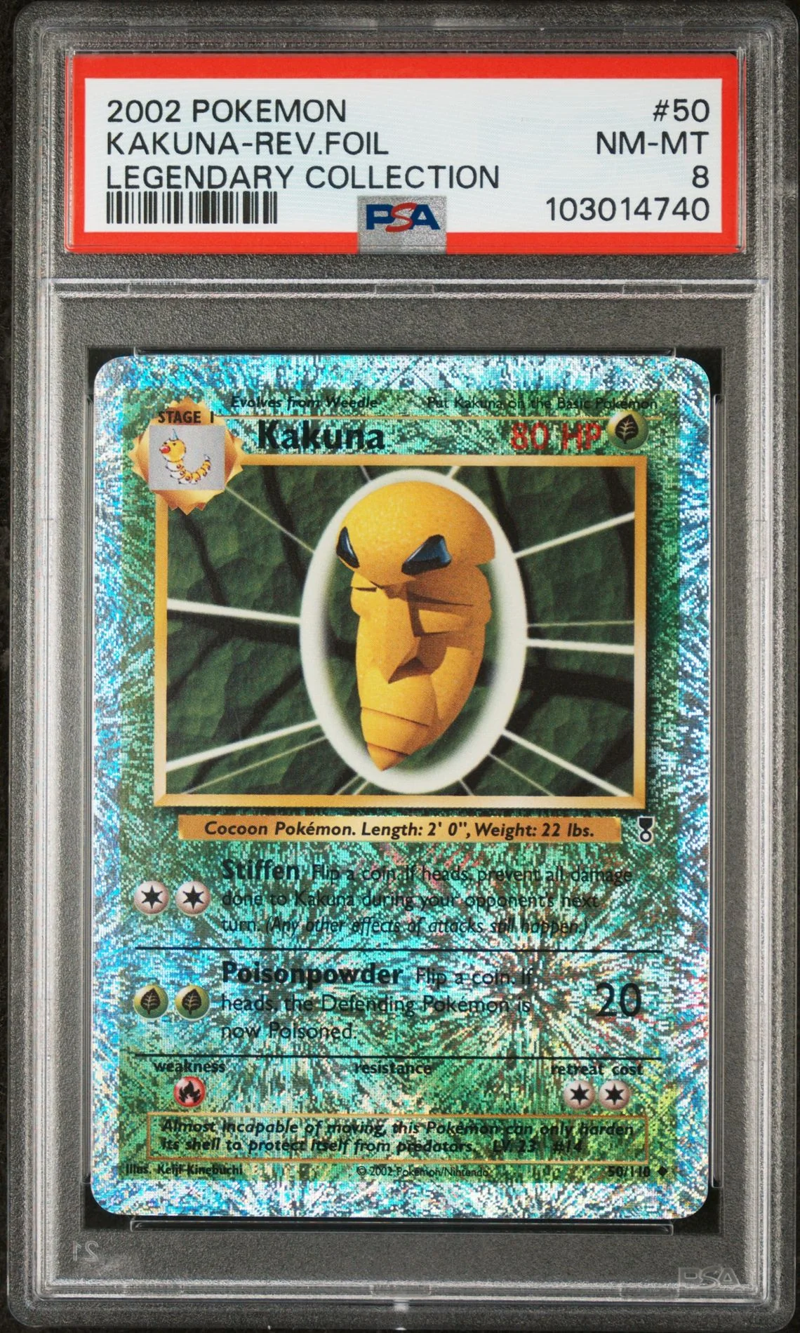 Kakuna #50 - [Reverse Holo, Graded PSA 8] Legendary Collection