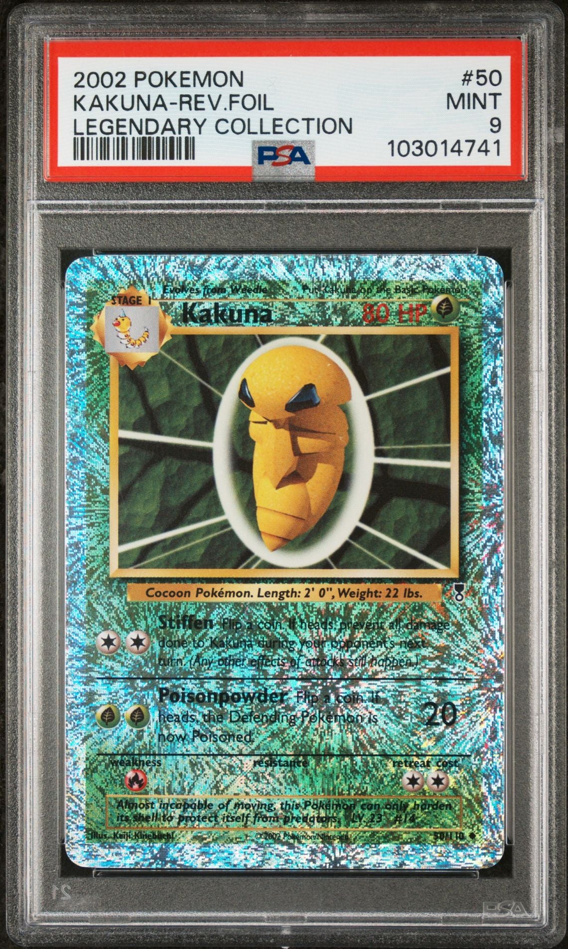 Kakuna #50 - [Reverse Holo, Graded PSA 9] Legendary Collection