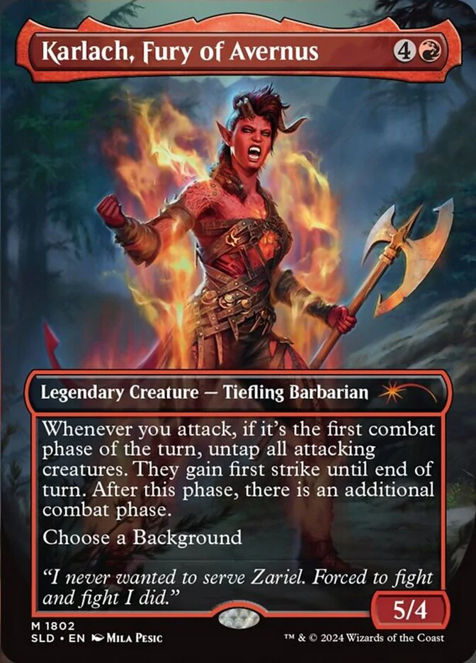 Karlach, Fury of Avernus (1802) - [Foil, Borderless] Secret Lair Drop (SLD)