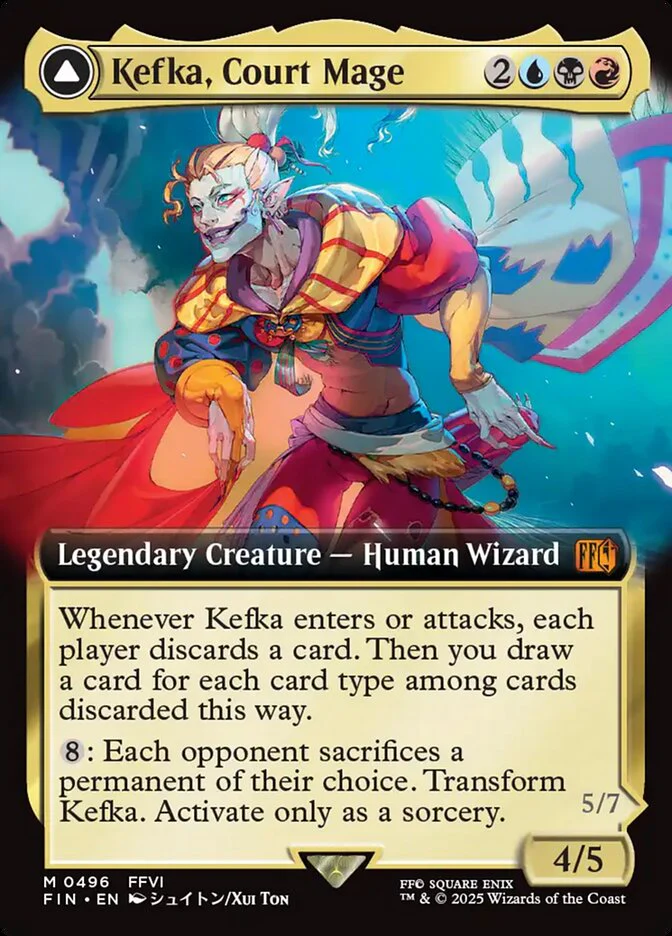 Kefka, Court Mage // Kefka, Ruler of Ruin (496) - [Foil, Extended Art] Final Fantasy (FIN)