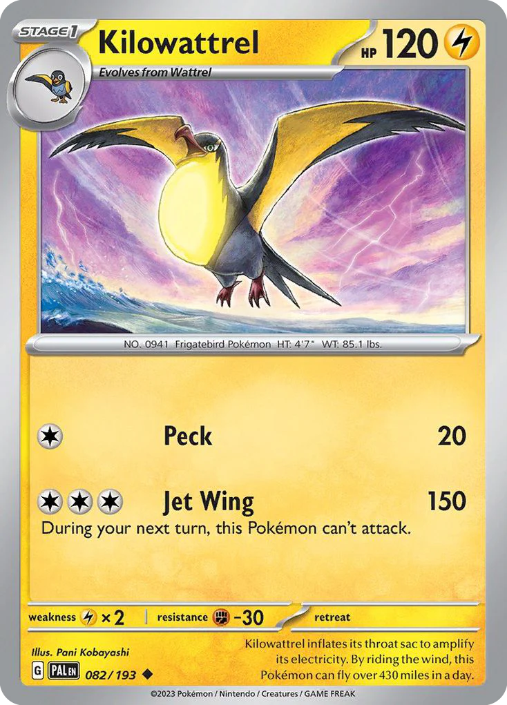 Kilowattrel (82/193) - [Reverse Holo] Paldea Evolved (PAL)