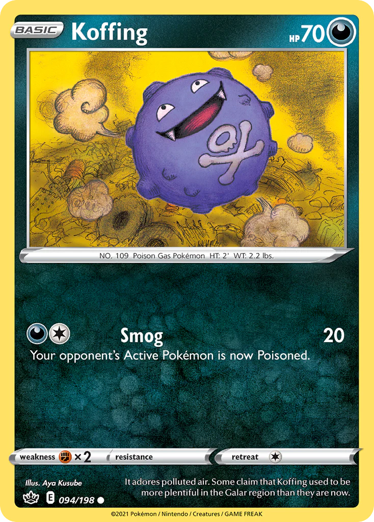 Koffing (94/198) - [Reverse Holo] Chilling Reign (CRE)