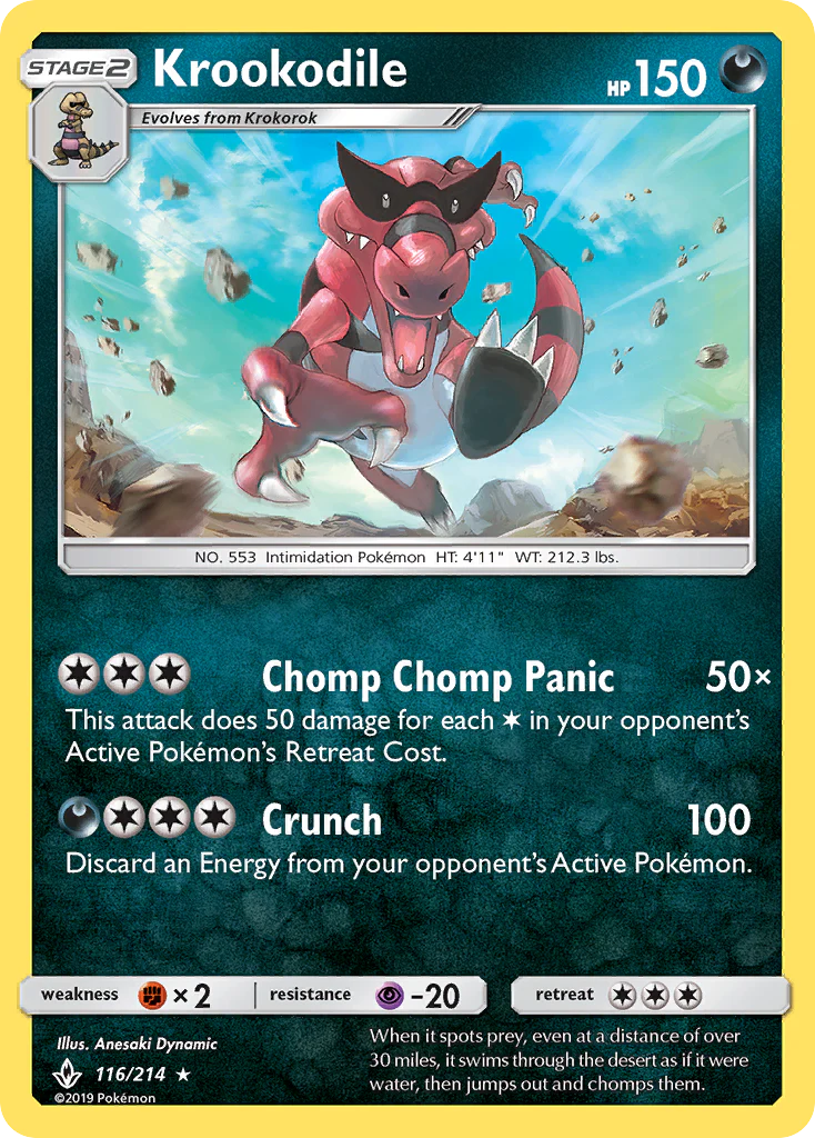 Krookodile (116/214) - [Reverse Holo] Unbroken Bonds (UNB)