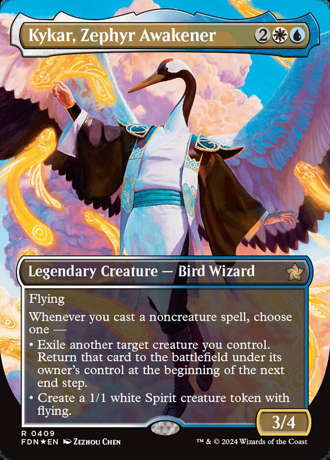 Kykar, Zephyr Awakener - [Mana Foil, Borderless] Foundations (FDN)