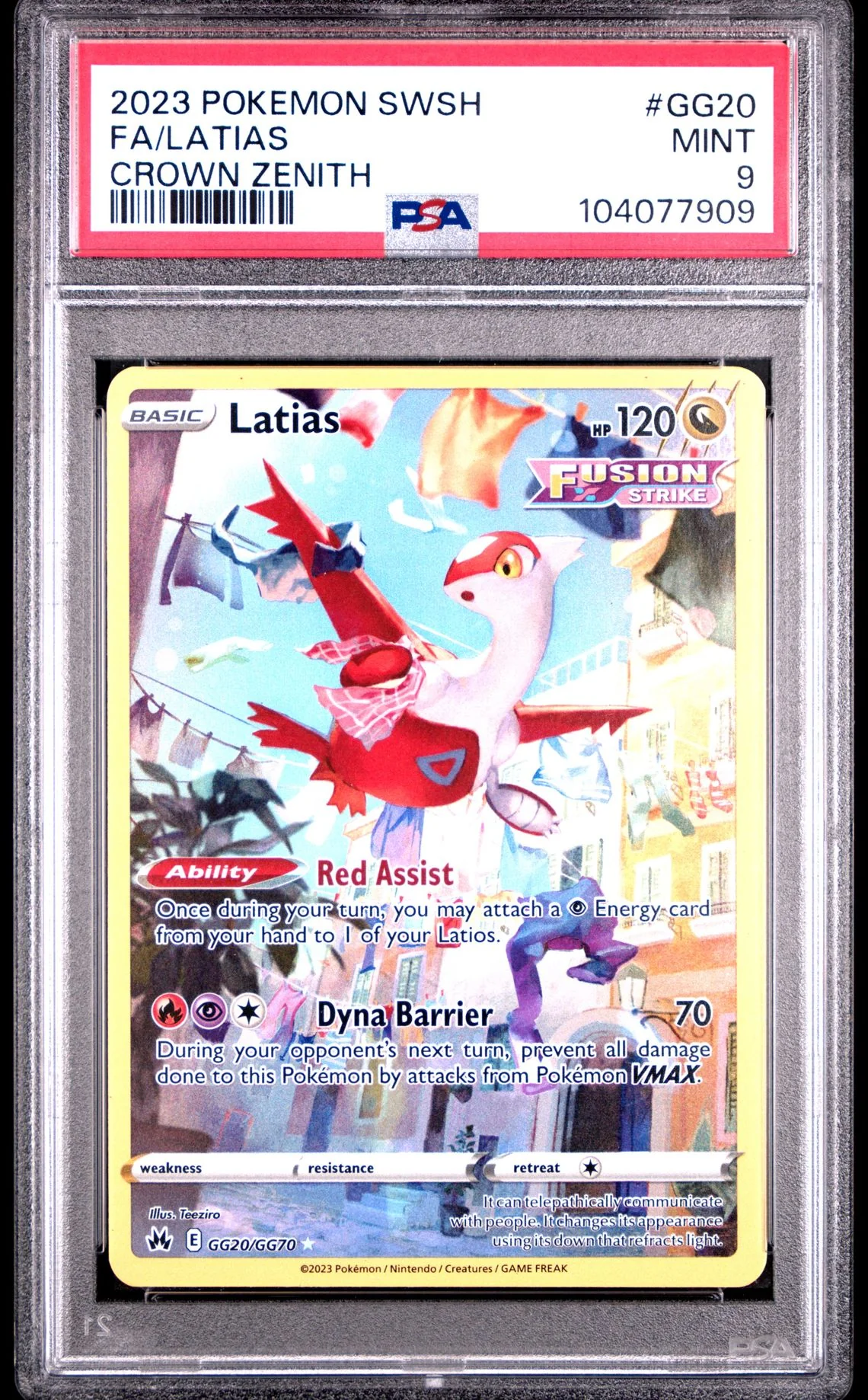 Latias #GG20 - [Graded PSA 9] Sword And Shield Crown Zenith - Image 2