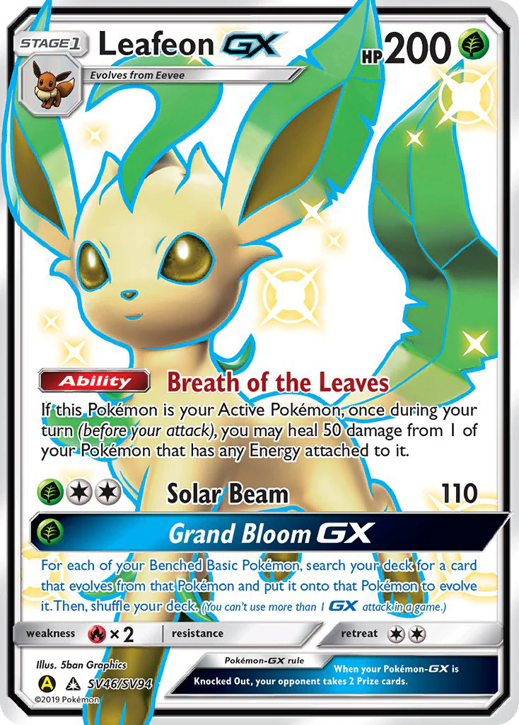 Leafeon-GX (SV46/94) - [Holo Foil] Hidden Fates Shiny Vault (HIFSV)