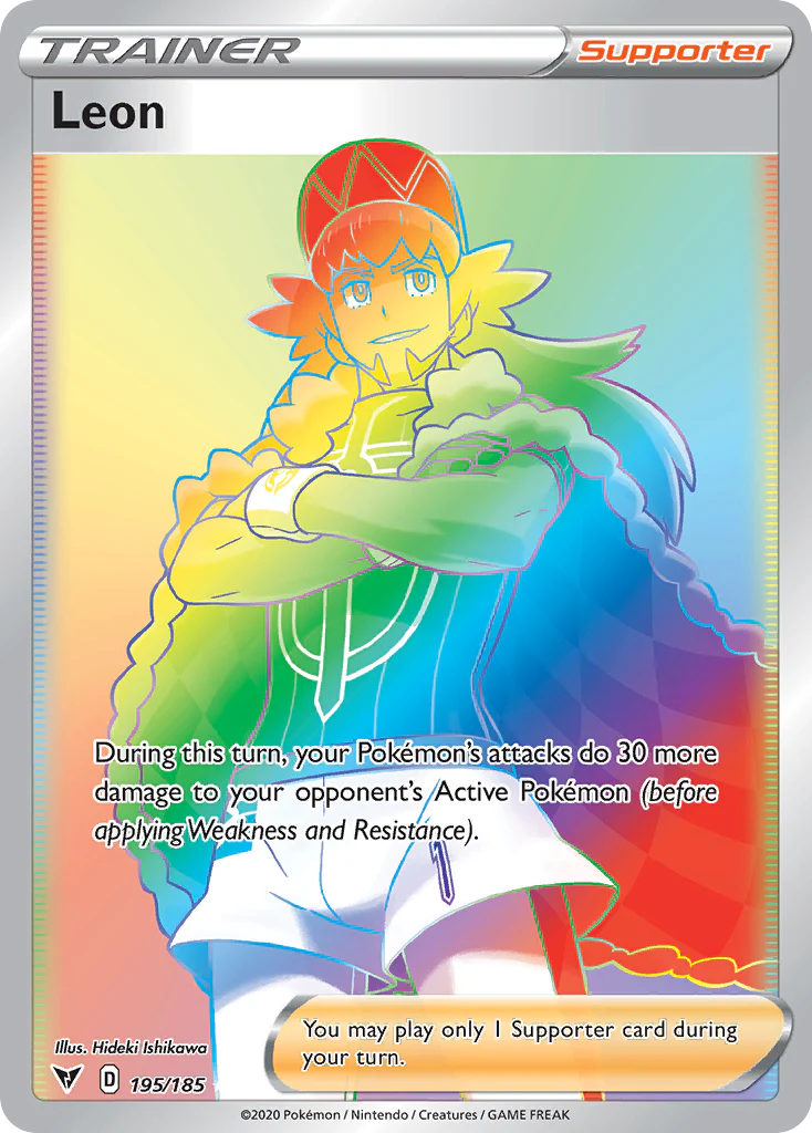 Leon (195/185) - [Rainbow Holo] Vivid Voltage (VIV)