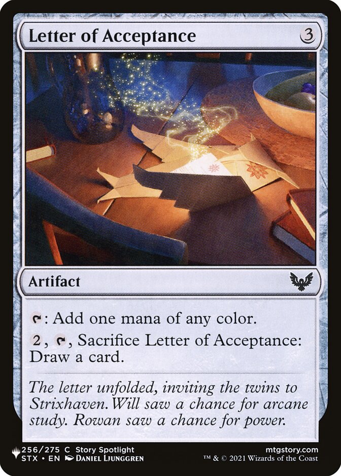 Letter of Acceptance - The List (PLST)