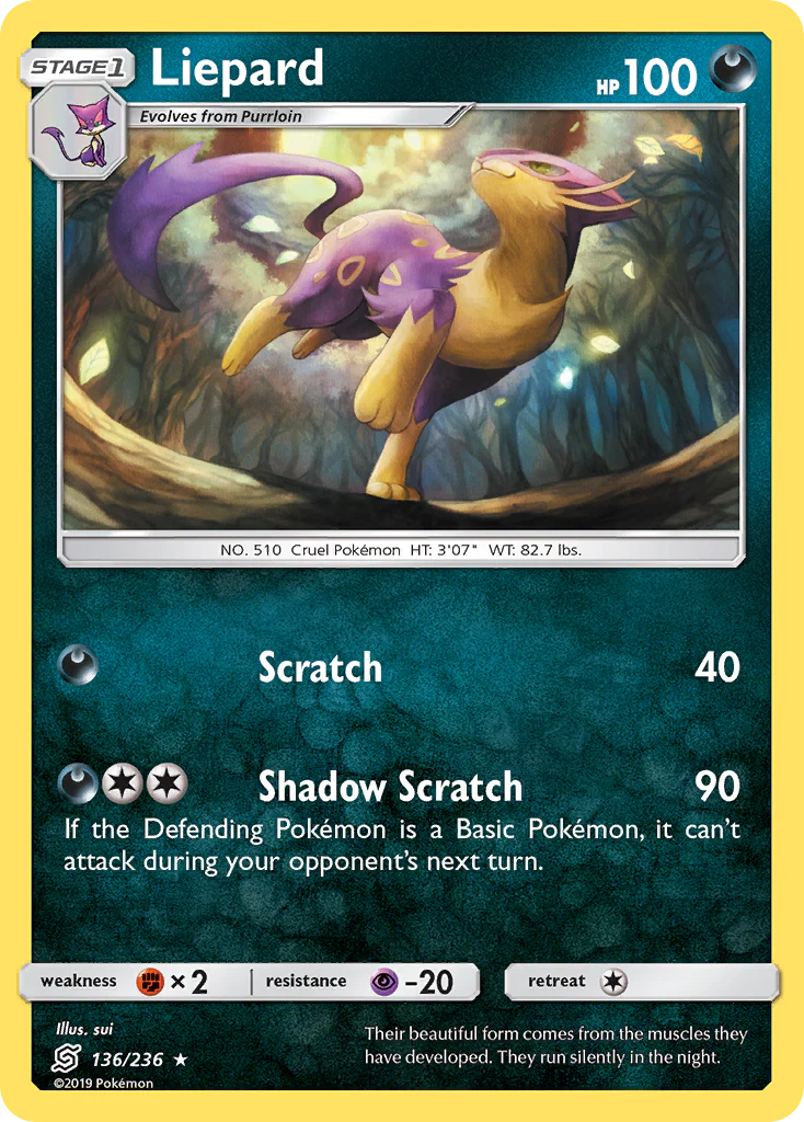 Liepard (136/236) - [Reverse Holo] Unified Minds (UNM)
