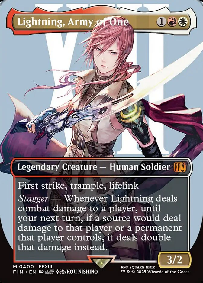 Lightning, Army of One (400) - [Foil, Borderless] Final Fantasy (FIN)