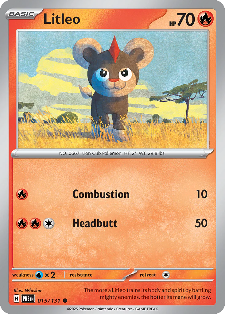 Litleo (15/131) - [Reverse Holo] Prismatic Evolutions (PRE)