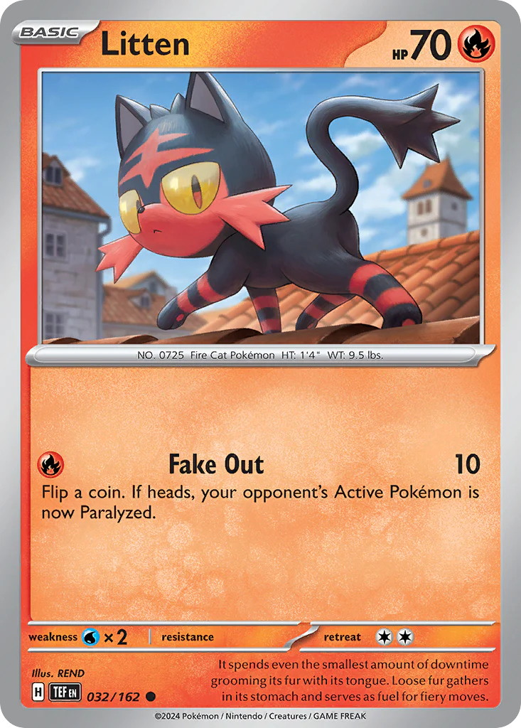 Litten (32/162) - [Reverse Holo] Temporal Forces (TEF)
