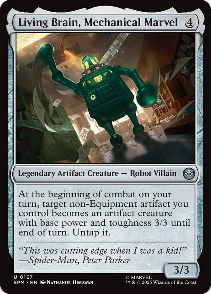 Living Brain, Mechanical Marvel (167) - [Foil] Marvel's Spider-Man (SPM)