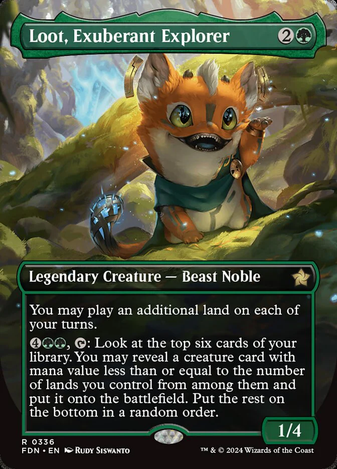 Loot, Exuberant Explorer - [Foil, Borderless] Foundations (FDN)