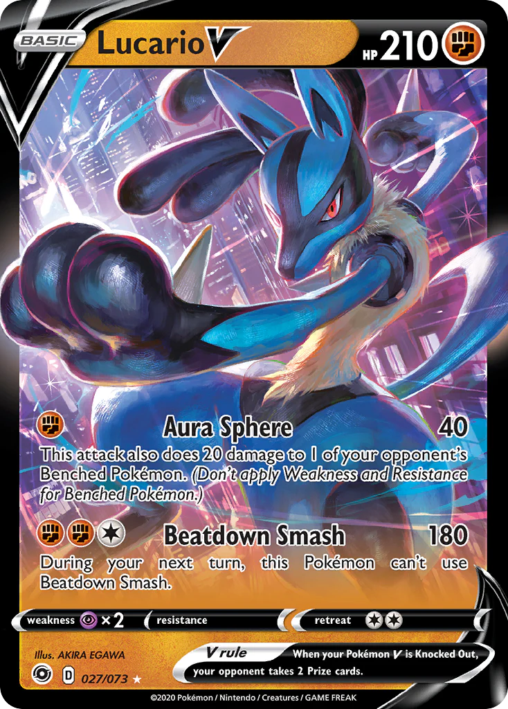 Lucario V (27/73) - [Holo Foil] Champion's Path (CPA)