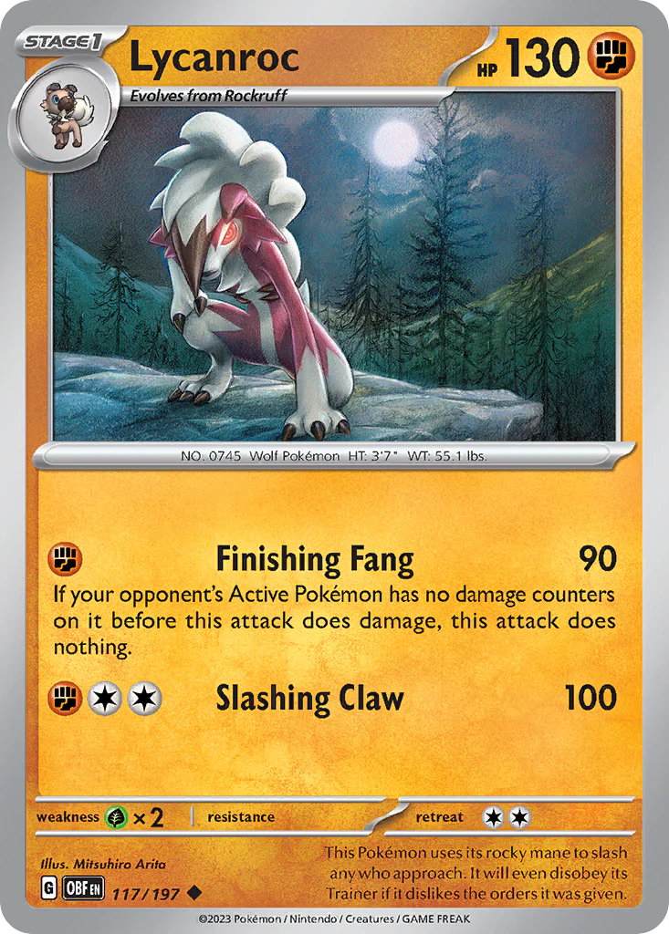 Lycanroc (117/197) - Obsidian Flames (OBF)